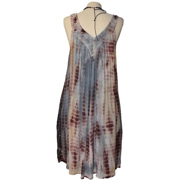 Ingear Resort Dress One Size Fits Most Tie Dye Boho Sleeveless Rayon Granola - Picture 3 of 6